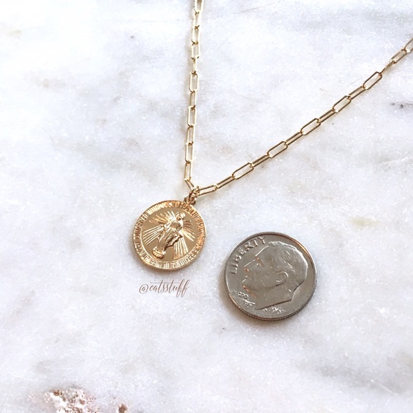 14K Gold Filled Mother Mary Necklace - Picture 5 of 8